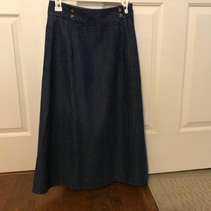 TravelSmith denim wrap skirt